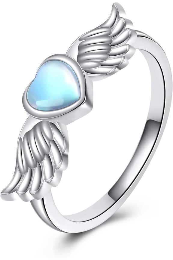 Angel Wing Ring - 925 Sterling Silver Moonstone Wing Ring Jewelry For Women