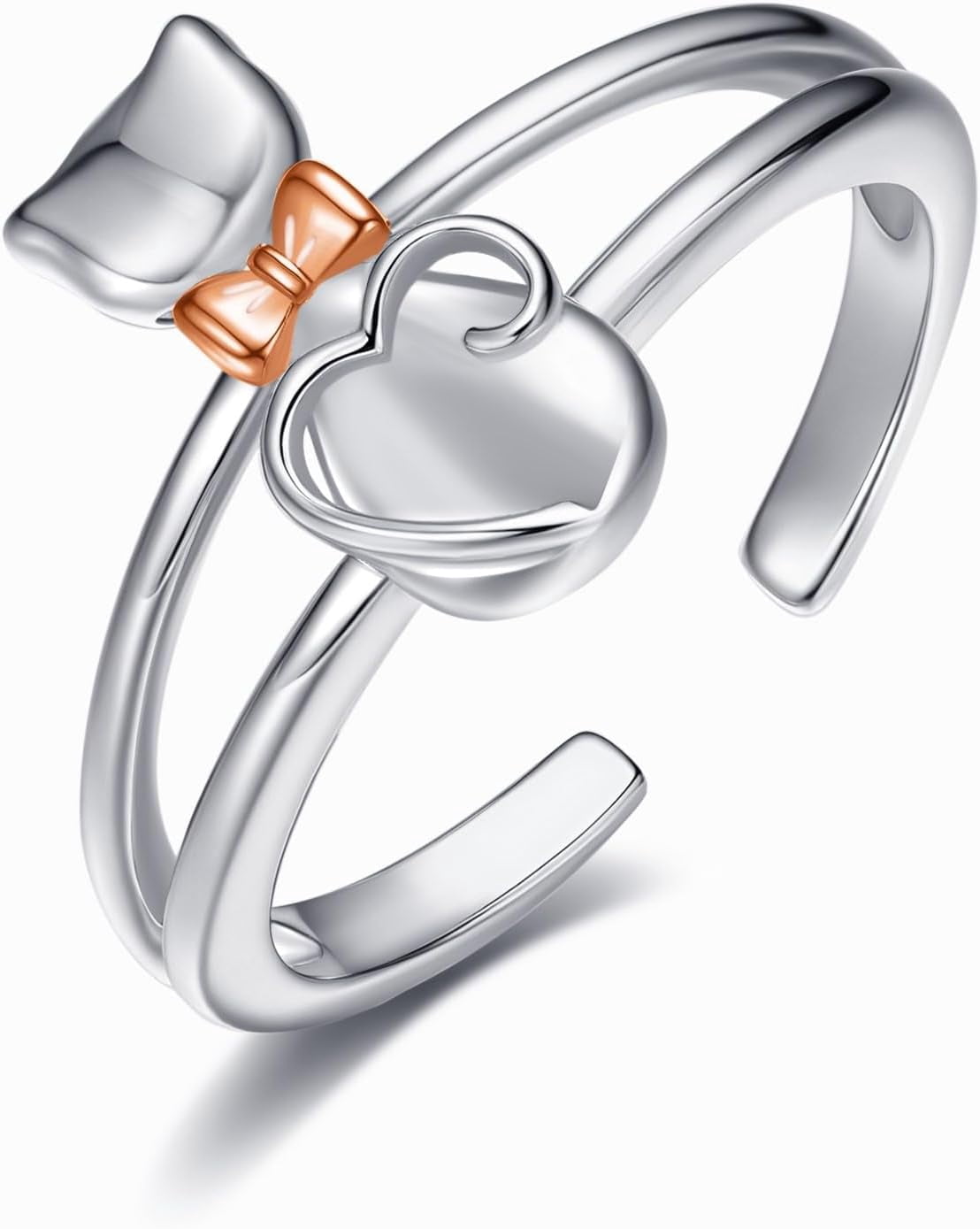 ASTRKIP Cat Ring 925 Sterling Silver Cat Adjustable Thumb Open Ring Pet ...
