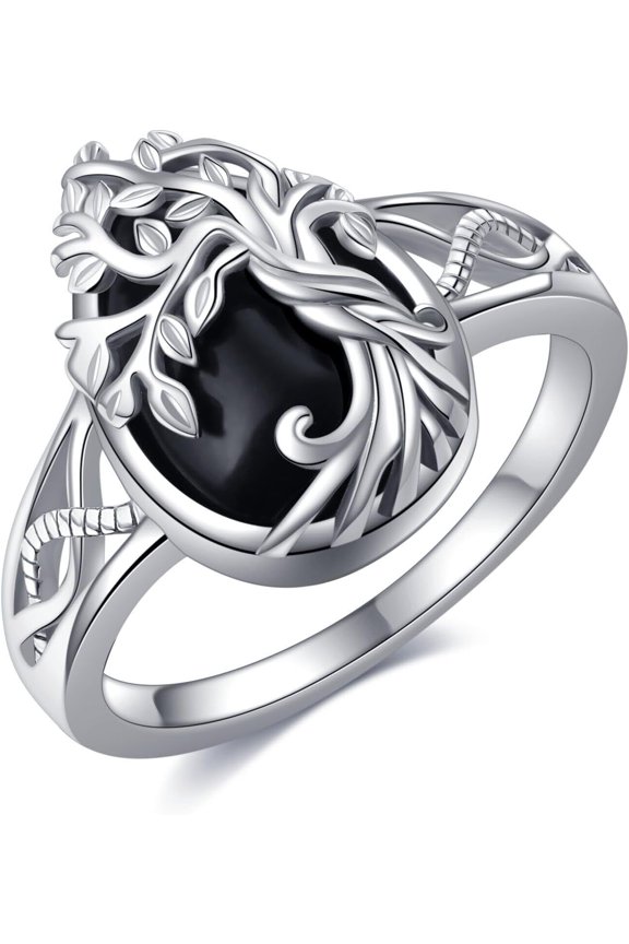 Celtic Filigree Rings Sterling Silver Black Onyx Ring Black Onyx Jewelry Gifts For Women Men