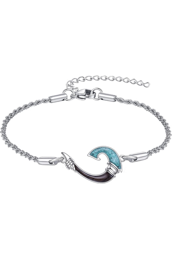 Fish Hook Bracelet For Men 925 Sterling Silver Fishing Jewelry Gifts For Women