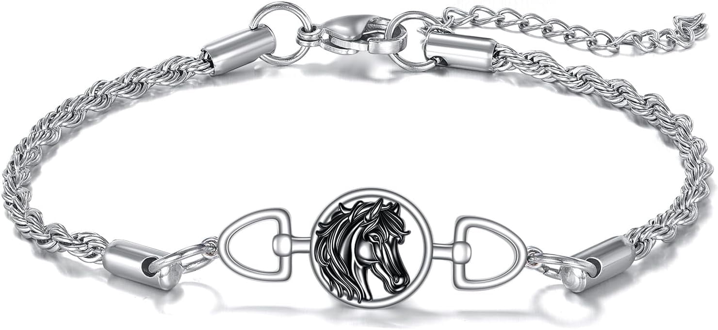 ASTRKIP Horse Bracelet Horse Snaffle Bit Bracelet Equestrian Jewelry Good Luck Gifts for Women