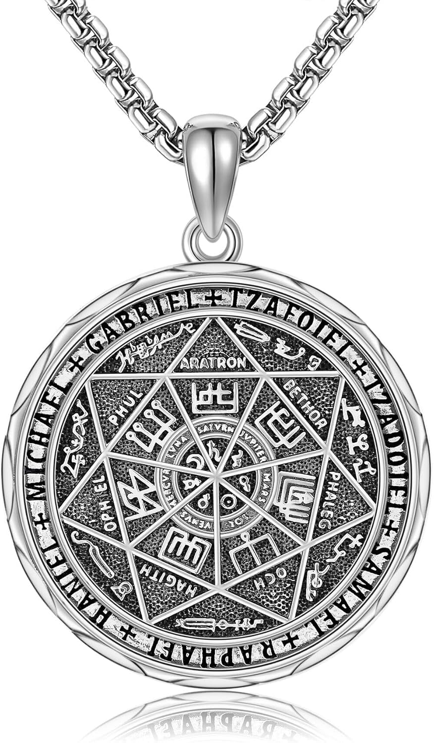 ASTRKIP Saint Medal Necklace Sterling Silver Oval Saint Christopher/St ...