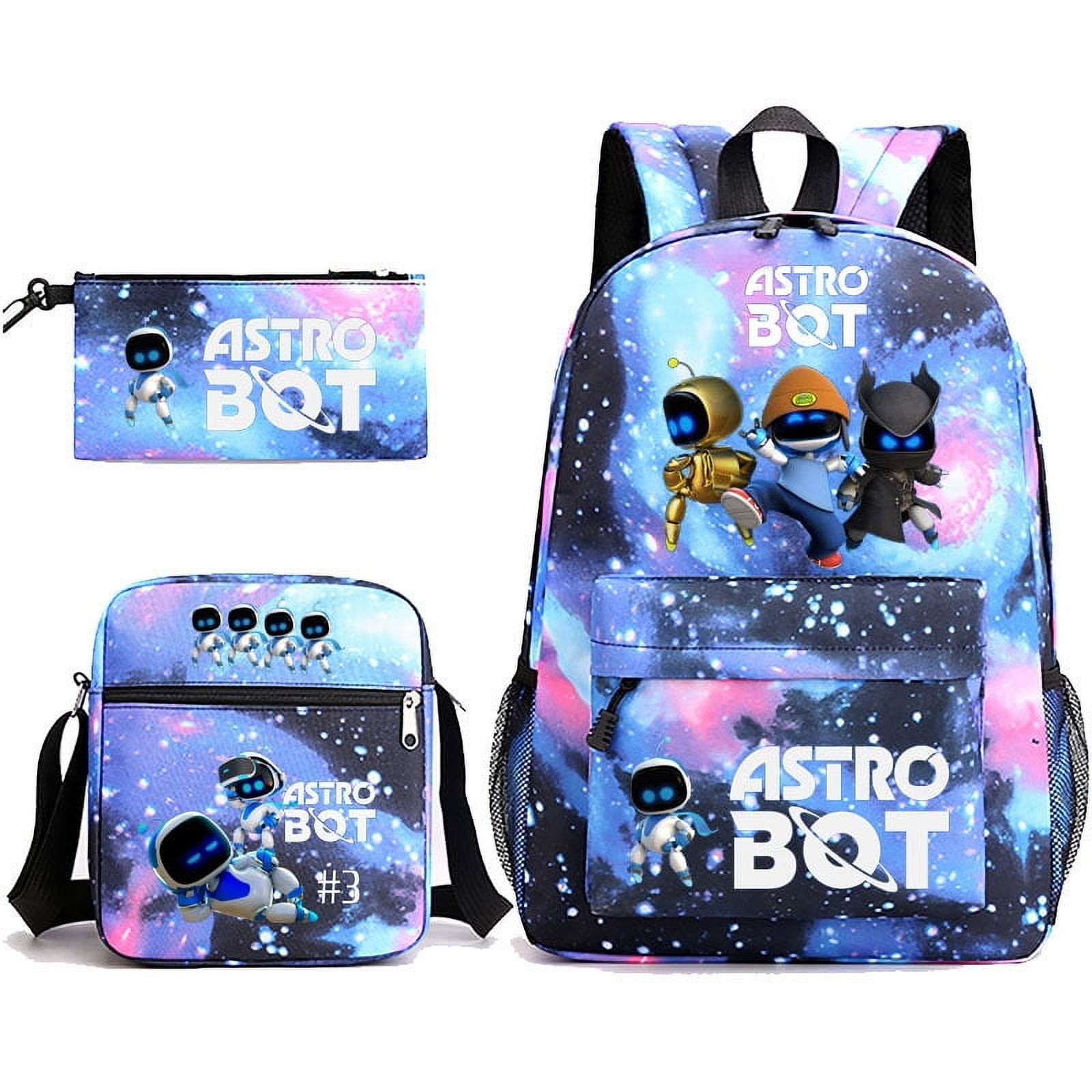 ASTRO/BOT Cartoon 3 Piece Backpack Anime Knapsacks Game Day Packs ...