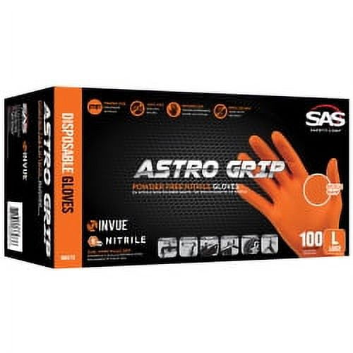 ASTRO GRIP PF ORANGE NITRILE (MEDIUM) 100CT