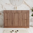 thumbnail image 1 of ASTUVIA 48" Fluted Bathroom Vanity Cabinet with 4 Drawers,Bathroom Vanity with Sink and Soft-Close Doors,Freestanding Bathroom Sink Cabinet,Brown, 1 of 10