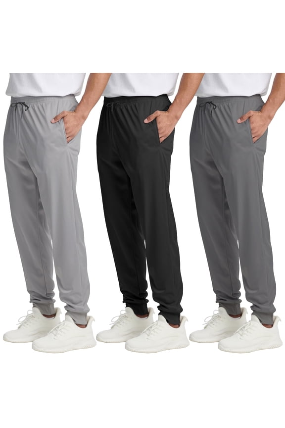 3 Pack Men's Athletic Pants Sweatpants Workout Jogger with Pockets for Running Jogging Hiking Upgraded Premium Fabric
