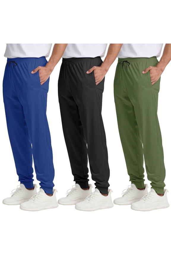 3 Pack Men's Athletic Pants Sweatpants Workout Jogger with Pockets for Running Jogging Hiking Upgraded Premium Fabric
