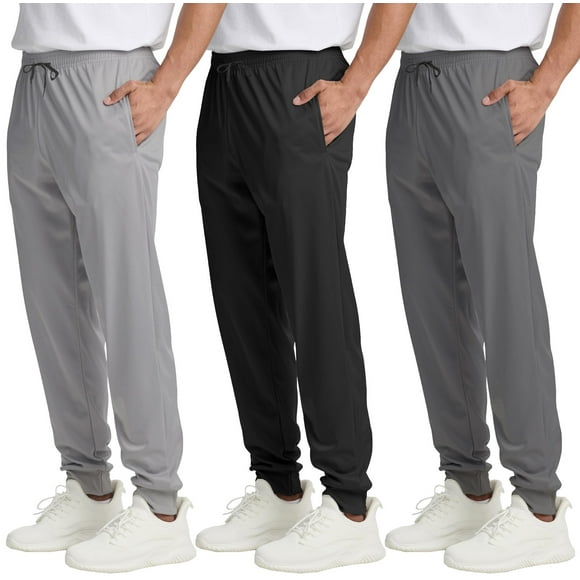 ASUDESIRE 3 Pack Men's Athletic Pants Sweatpants Workout Jogger with Pockets for Running Jogging Hiking Upgraded Premium Fabric