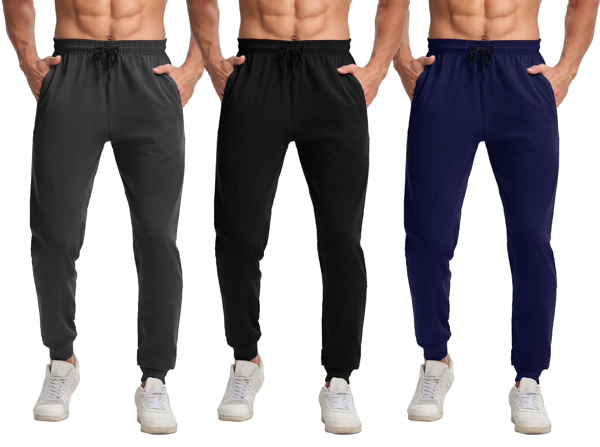 ASUDESIRE 3 Pack Men s Athletic Pants Mesh Sweatpants Workout Jogger with Pockets for Running Jogging Hiking Shop Black Friday Deals for 2024 Walmart