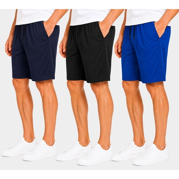 ASUDESIRE 3 Pack Men's Shorts Waffle Textured Casual Shorts Athletic Drawstring Elastic Waistband 8" Inseam with Pockets