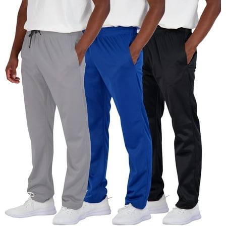 ASUDESIRE 3 Pack Men's Sweatpants Open Bottom Active Athletic Casual Pants Jogger Running Workout Gym Pants with Pockets