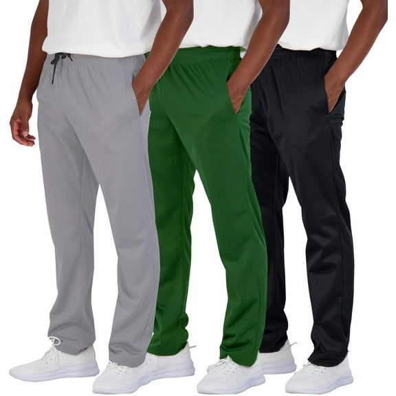 ASUDESIRE 3 Pack Men's Sweatpants Open Bottom Active Athletic Casual Pants Jogger Running Workout Gym Pants with Pockets
