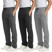 ASUDESIRE 3 Pack Men's Sweatpants Open Bottom Active Athletic Casual Pants Jogger Running Workout Gym Pants with Pockets