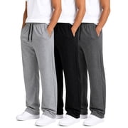 ASUDESIRE 3 Pack Mens Sweatpants Straight Active Athletic Pants Running Workout Gym Pants with Pockets