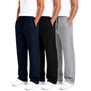 ASUDESIRE 3 Pack Mens Sweatpants Straight Active Athletic Pants Running Workout Gym Pants with Pockets
