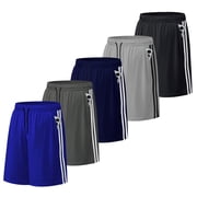 ASUDESIRE 5 Pack Athletic Shorts for Men with Pockets and Elastic Waistband Quick Dry Activewear Workout Gym Basketball Shorts 8 Inseam