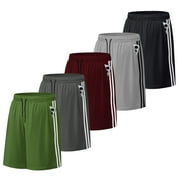 ASUDESIRE 5 Pack Athletic Shorts for Men with Pockets and Elastic Waistband Quick Dry Activewear Workout Gym Basketball Shorts 8" Inseam