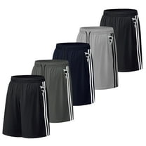 ASUDESIRE 5 Pack Athletic Shorts for Men with Pockets and Elastic Waistband Quick Dry Activewear Workout Gym Basketball Shorts 8" Inseam