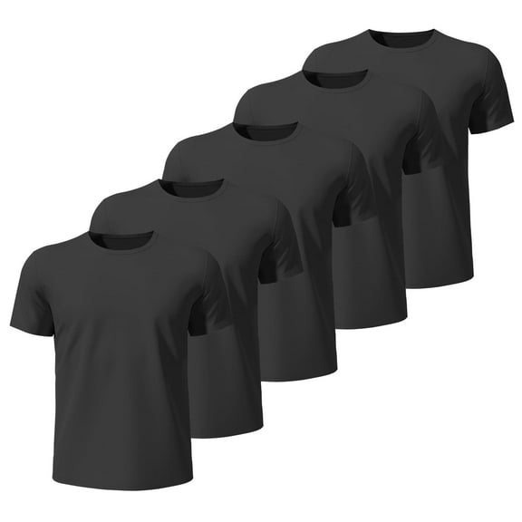 ASUDESIRE 5 Pack Men's Activewear T-Shirts Quick Dry Mesh Workout Shirts Gym Athletic Short Sleeve Crew Neck T-Shirts Moisture Wicking