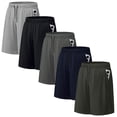 thumbnail image 1 of ASUDESIRE 5 Pack Men's Athletic Shorts Mesh Workout Gym Activewear Basketball Shorts 8" Inseam With Pockets, 1 of 7