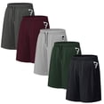 thumbnail image 1 of ASUDESIRE 5 Pack Men's Athletic Shorts Mesh Workout Gym Activewear Basketball Shorts 8" Inseam With Pockets, 1 of 7