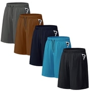 ASUDESIRE 5 Pack Men's Athletic Shorts Mesh Workout Gym Activewear Basketball Shorts 8" Inseam With Pockets deal from Walmart