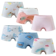 ASUDESIRE Little Girls' Shorts Panties Boyshort 6 Pack Soft 100% Cotton Underwear Toddler Undies-Wal-Girls02-10