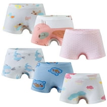 ASUDESIRE Little Girls' Shorts Panties Boyshort 6 Pack Soft 100% Cotton Underwear Toddler Undies-Wal-Girls02-8