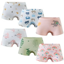 ASUDESIRE Little Girls' Shorts Panties Boyshort 6 Pack Soft 100% Cotton Underwear Toddler Undies-Wal-Girls03-12