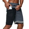 Vnurnrn Texas State Flag Men's 2-in-1 Workout Shorts - Running Sport Pants With Pockets, Quick-Dry