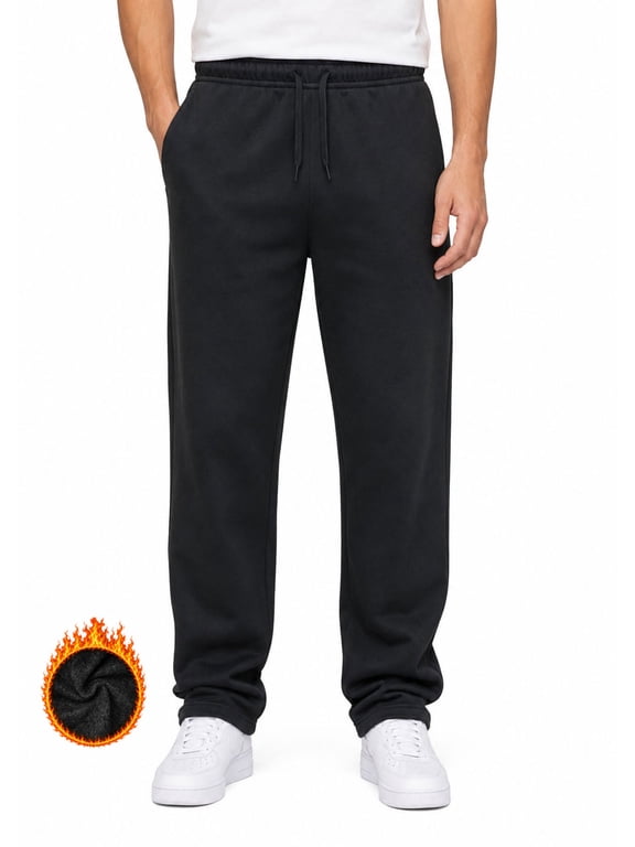 Men's Sweatpants Fleece Straight Active Athletic Pants Running Workout Gym Pants with Pockets