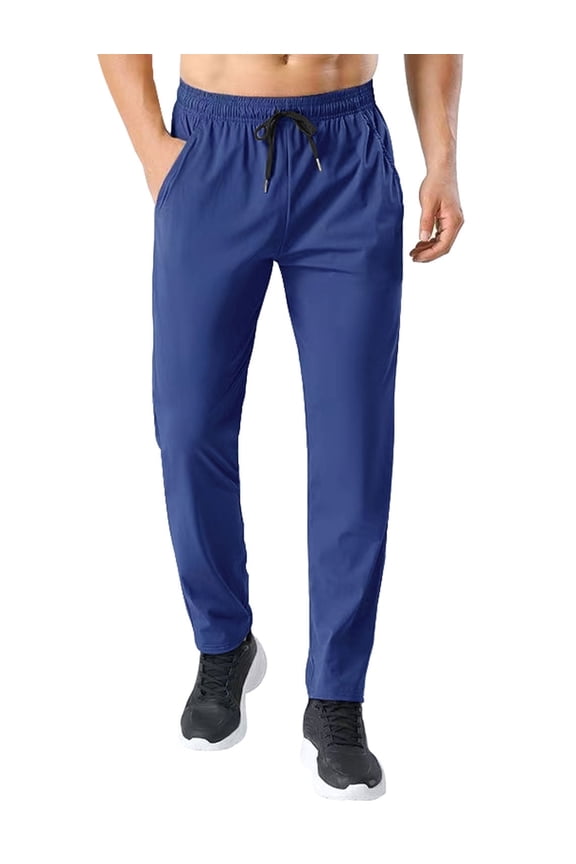 Men's Sweatpants Quick Drying Open Bottom Active Athletic Casual Pants Jogger Running Workout Gym Pants with Pockets