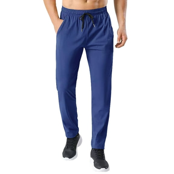 ASUDESIRE Men's Sweatpants Quick Drying Open Bottom Active Athletic Casual Pants Jogger Running Workout Gym Pants with Pockets