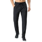 ASUDESIRE Men's Sweatpants Quick Drying Open Bottom Active Athletic Casual Pants Jogger Running Workout Gym Pants with Pockets
