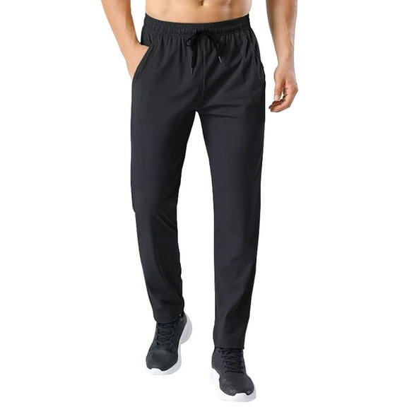 ASUDESIRE Men's Sweatpants Quick Drying Open Bottom Active Athletic Casual Pants Jogger Running Workout Gym Pants with Pockets