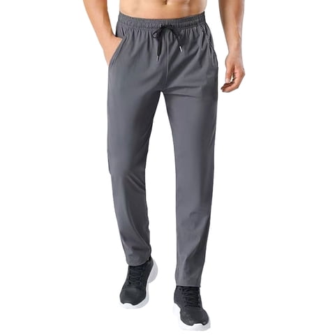 Men's Sweatpants Quick Drying Open Bottom Active Athletic Casual Pants Jogger Running Workout Gym Pants with Pockets