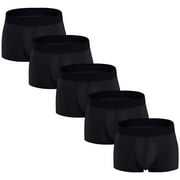 ASUDESIRE Men's Underwear Boxer Briefs Cotton Huge Pouch Trunks Short Leg Underwear 5 Pack-S