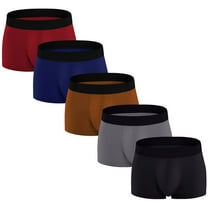 ASUDESIRE Men's Underwear Boxer Briefs Cotton Huge Pouch Trunks Short Leg Underwear 5 Pack Multicolor-XL