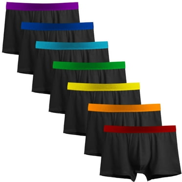 ASUDESIRE Men's Underwear Boxer Briefs Modal Cotton Trunks Super Soft Underwear 7 Pack for a Week Black-M