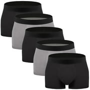 ASUDESIRE Men's Underwear Boxer Briefs Trunks 5 Pack Soft Cotton Low-rise Underpant-Wal-3B2G-XL