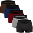 thumbnail image 1 of ASUDESIRE Men's Underwear Boxer Briefs Trunks 5 Pack Soft Cotton Low-rise Underpant-Wal-5Colors-L, 1 of 7