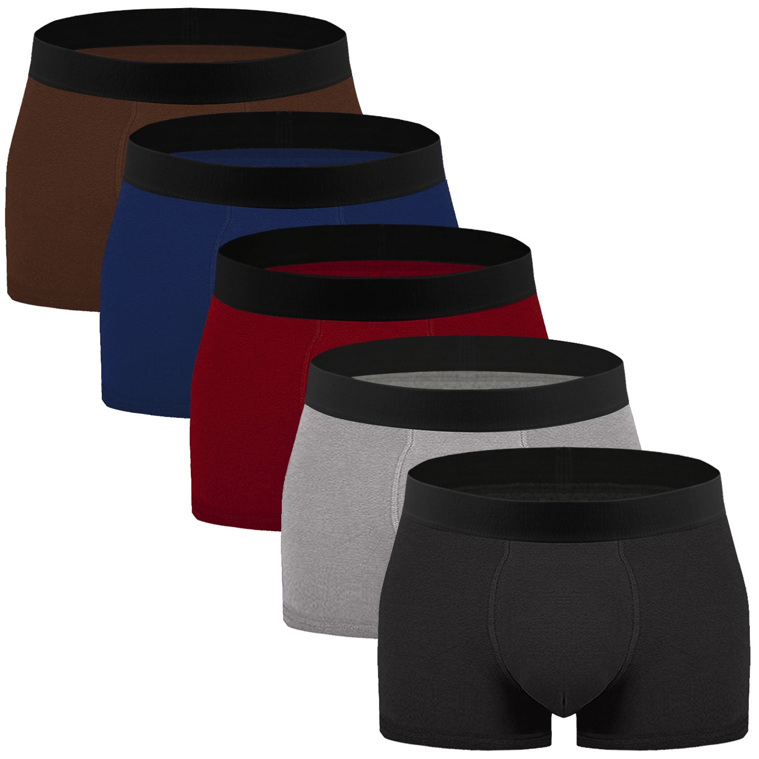 HEVIRGO Soutong Sollid Color Men Underpants Side Pockets Comfy Elastic  Waist Loose Boxer Underwear for Inside Wear,Grey 2XL 