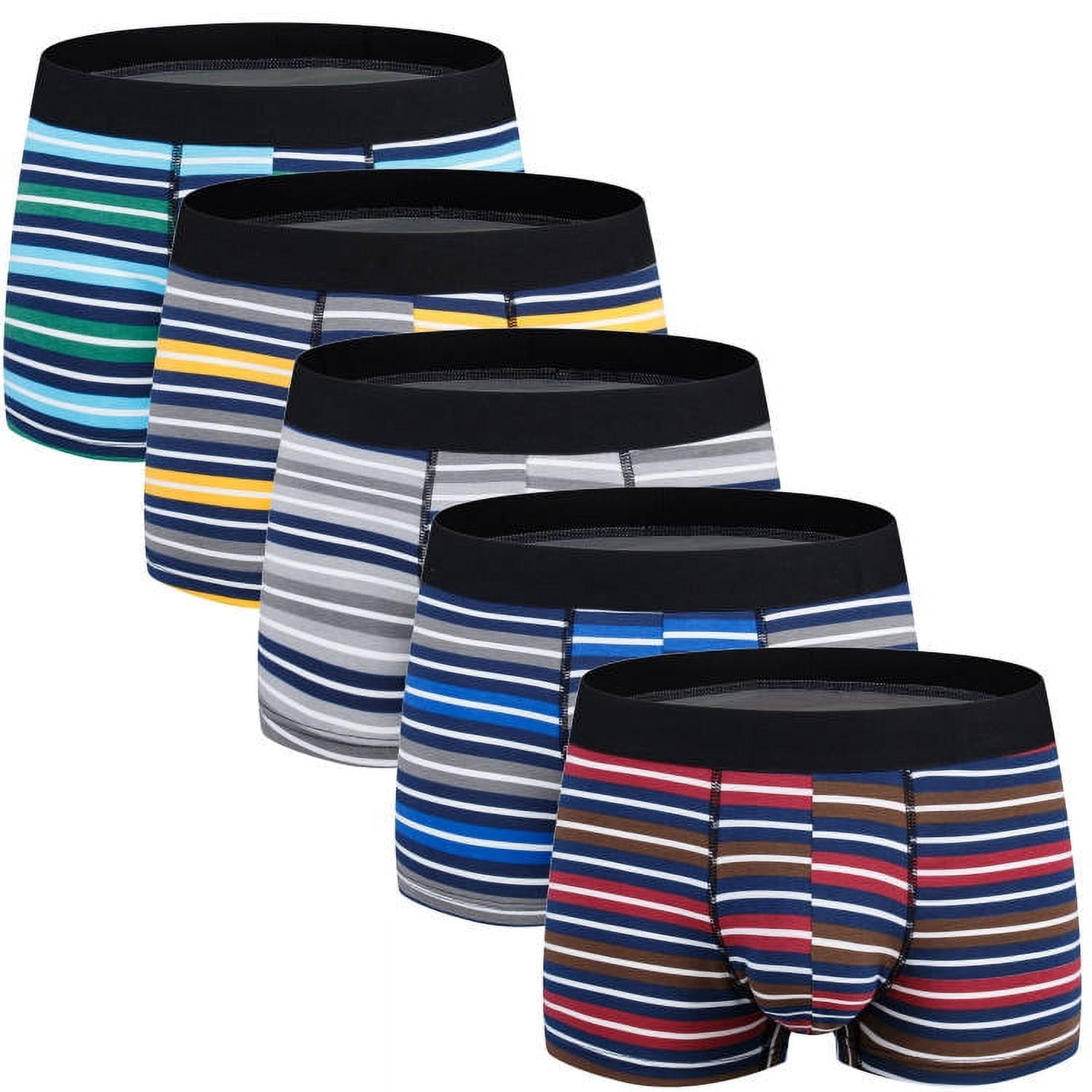 ASUDESIRE Men's Underwear Boxer Briefs Trunks 5 Pack Soft Cotton Low
