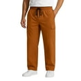 thumbnail image 1 of ASUDESIRE Men's Woven Twill Casual Cargo Pants Straight Leg Elastic Waistband Drawstring with 4 Pockets, 1 of 5