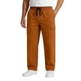 thumbnail image 1 of ASUDESIRE Men's Woven Twill Casual Cargo Pants Straight Leg Elastic Waistband Drawstring with 4 Pockets, 1 of 5