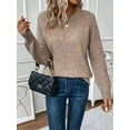 ASUOAgio Women's Casual Long Sleeve Crewneck Crochet Sweater