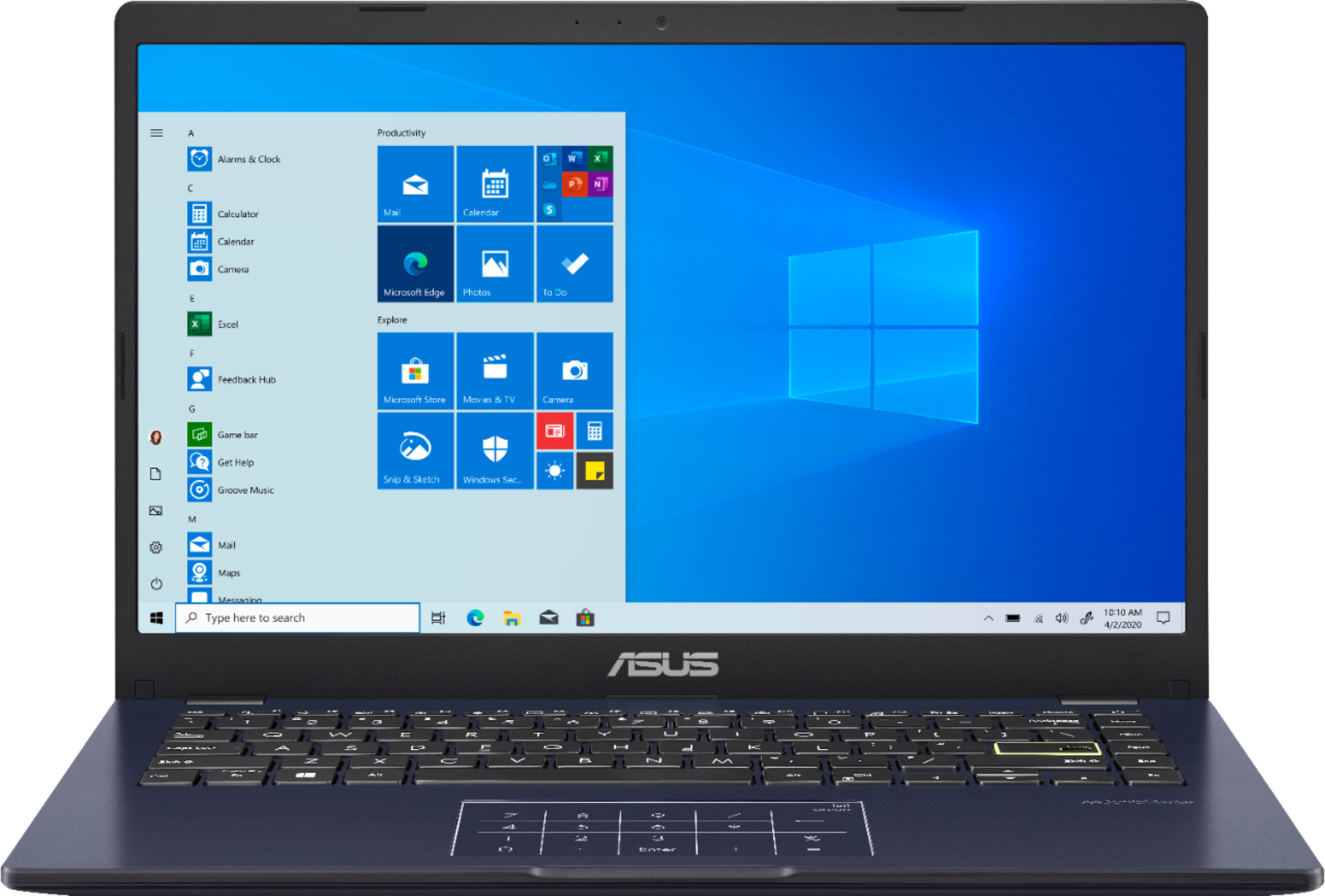 ASUS - 14.0" Laptop - Intel Celeron N4020 - 4GB Memory - 64GB eMMC - Star Black - image 1 of 4