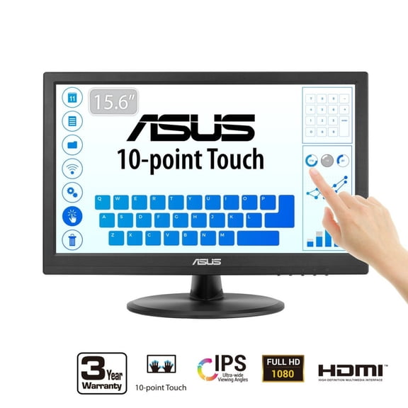 ASUS VT169HE 15.6? FHD 1920x1080 1080P 10-Point Touchscreen Monitor