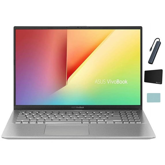 ASUS 15.6’’ Laptop, AMD Quad Core Ryzen 5 3500U, 8GB DDR4, 512GB PCIe SSD, 15.6 inch Full HD Display, AMD Radeon Vega 8 Graphics, Windows 10 Home, Silver + Tigology Accessories