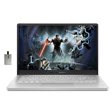 ASUS 2022 ROG Zephyrus 14" FHD 144Hz Gaming Laptop, AMD Ryzen 7-5800HS Processor, 16GB RAM, 2TB PCIe SSD, Backlit Keyboard, NVIDIA GeForce RTX 3060 Graphics, Windows 11, White, 32GB USB Card